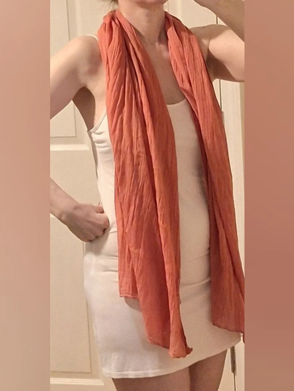 DEVRED | Peach Cotton Scarf
